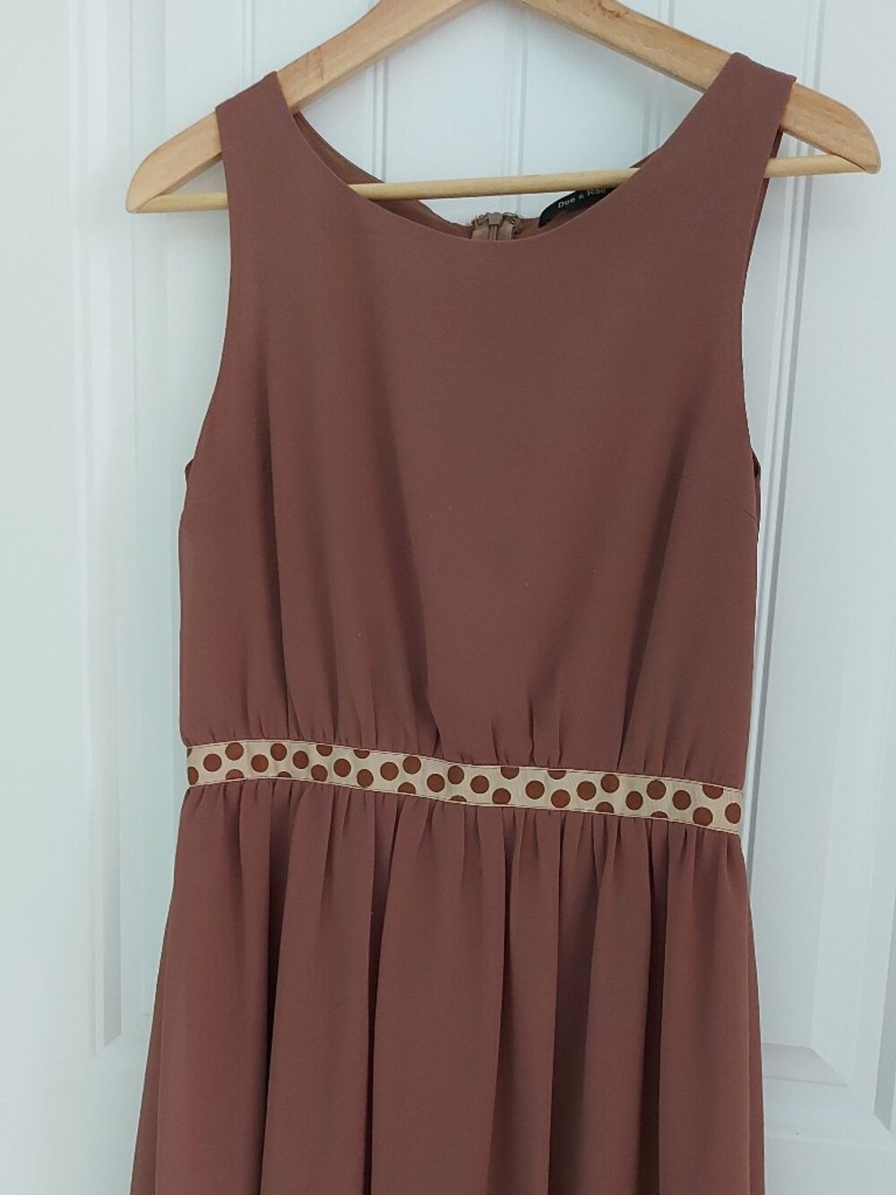 Doe & Rae dress with polka dot belt